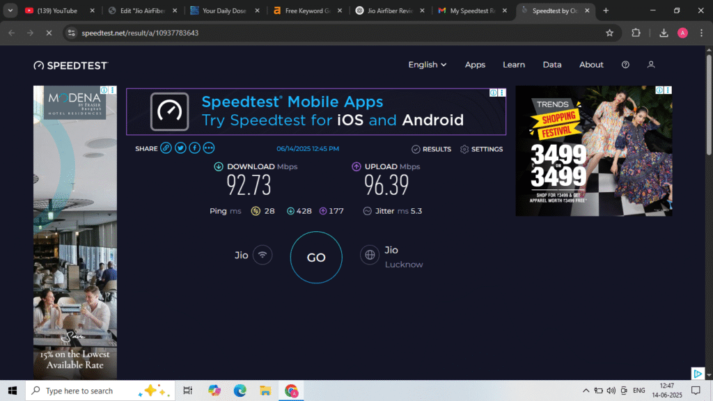 Jio AirFiber Real Review: A Complete User Experience 29 internet speed