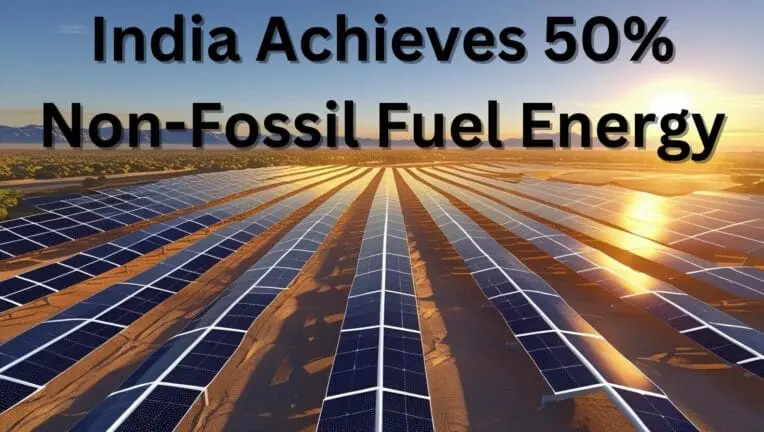 India Achieves 50% Non-Fossil Fuel Energy Target 5 Years Ahead of Schedule