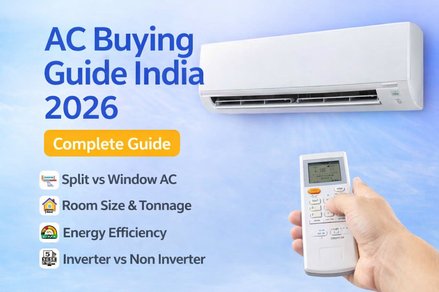 Air Conditioner Buying Guide : How to Choose the Right AC for Your Home (2026) 1 Complete Air Conditioner Buying Guide : How to Choose the Right AC