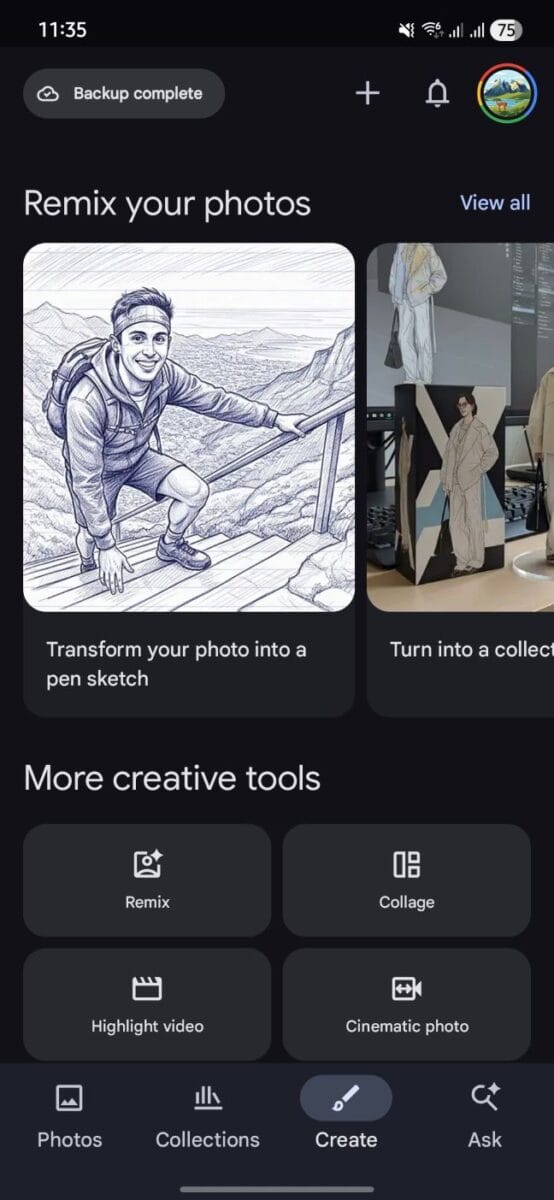 Google photos create dashboard