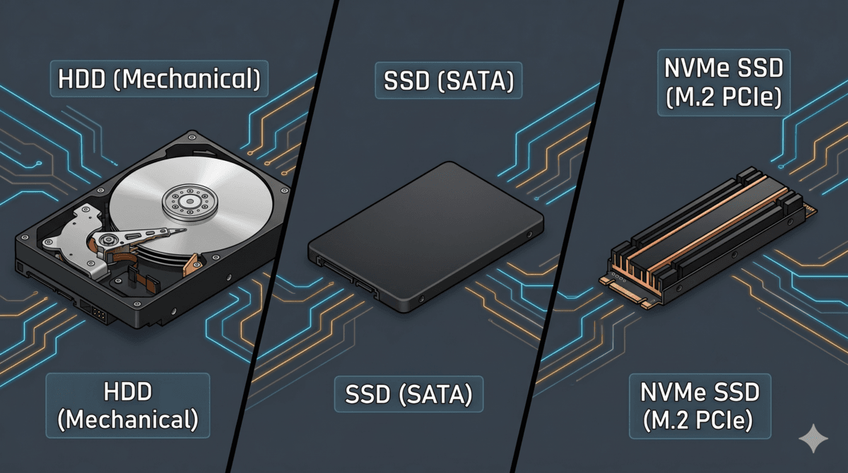 Understanding Data Storage: SSD vs. HDD vs. NVMe Explained