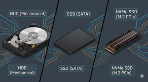 Understanding Data Storage: SSD vs. HDD vs. NVMe Explained