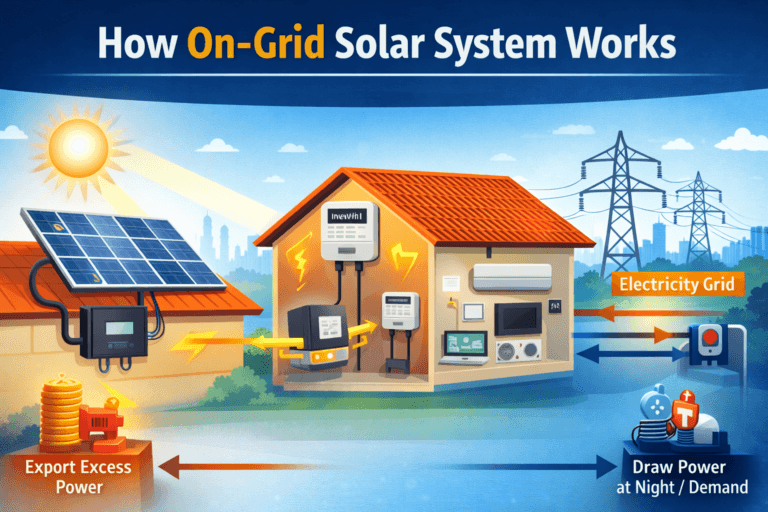 How On Grid Solar System Works | Step-by-Step Guide