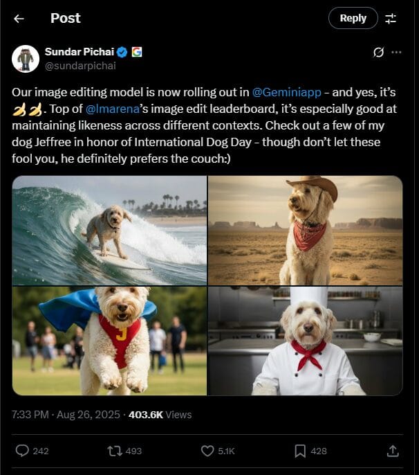 Google Confirms “Nano Banana” as Gemini 2.5 Flash Image Model, Rolling Out Globally 22
