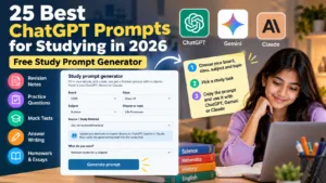 Best Prompts for Studying with ChatGPT, Gemini, Claude+Free Generator