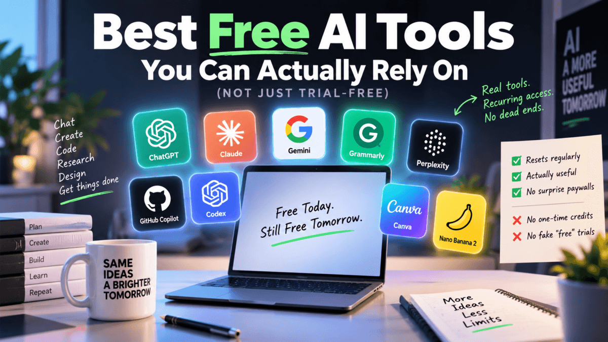 Top Free AI Tools That Actually Stay Free (2026) 1 Top Free AI Tools That Actually Stay Free (2026)