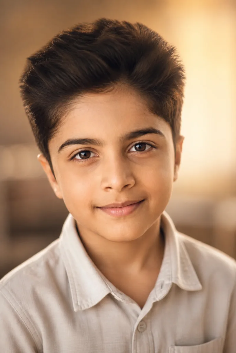 ChatGPT “Meet Your Younger Self” Trend: How to Create Viral AI Childhood Photos (25 Detailed Prompts) 5 Dreamy Portrait (Soft Cinematic Glow)