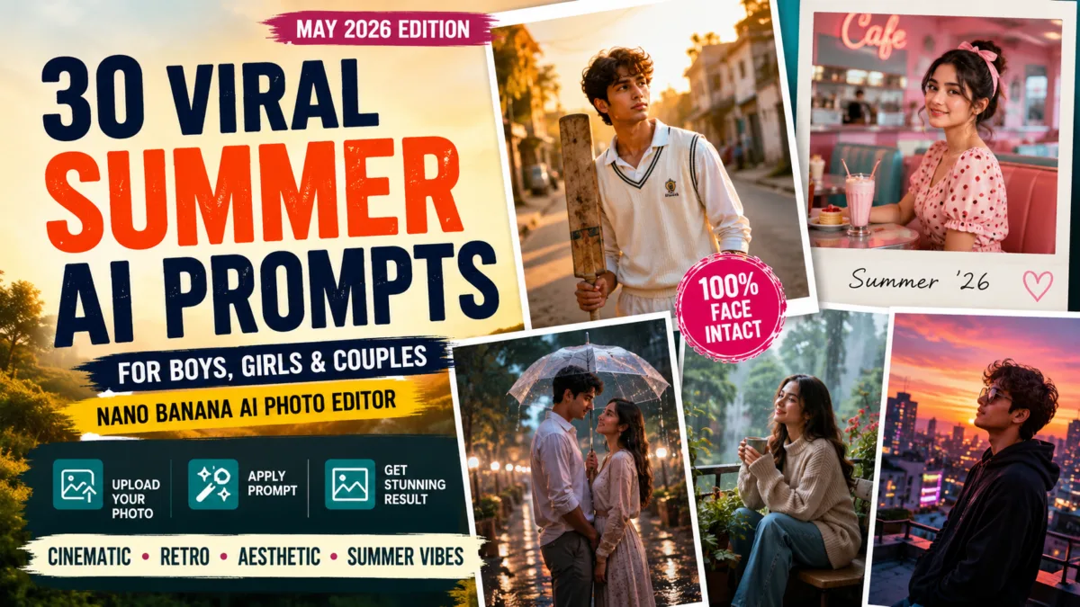 30 Viral Nano Banana Prompt for Boys, Girls & Couples (Summer 2026 Edition)