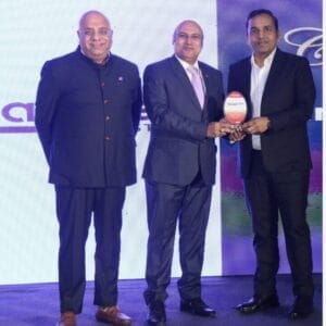 Ankit Agarwal receiving the Electronic Security Solutions Provider of the Year Award at BW Security World Excellence Awards 2025