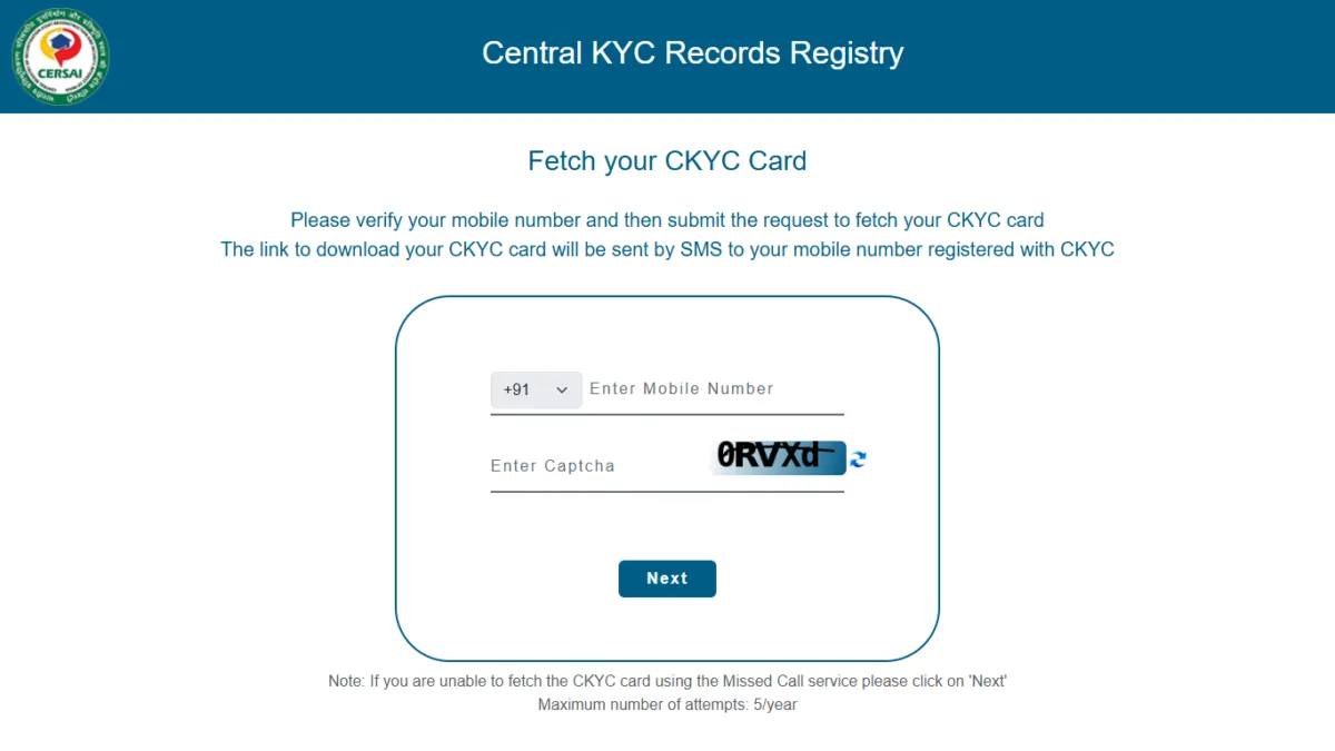 How to Download CKYC Number Online – Understanding India’s Central KYC System 2 Front page ckyc portal