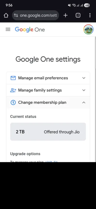 Google One 2 TB Offer shown