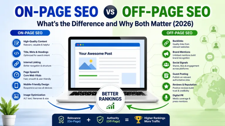 On-Page SEO and Off-Page SEO: What’s the Difference and Why Both Matter (2026)
