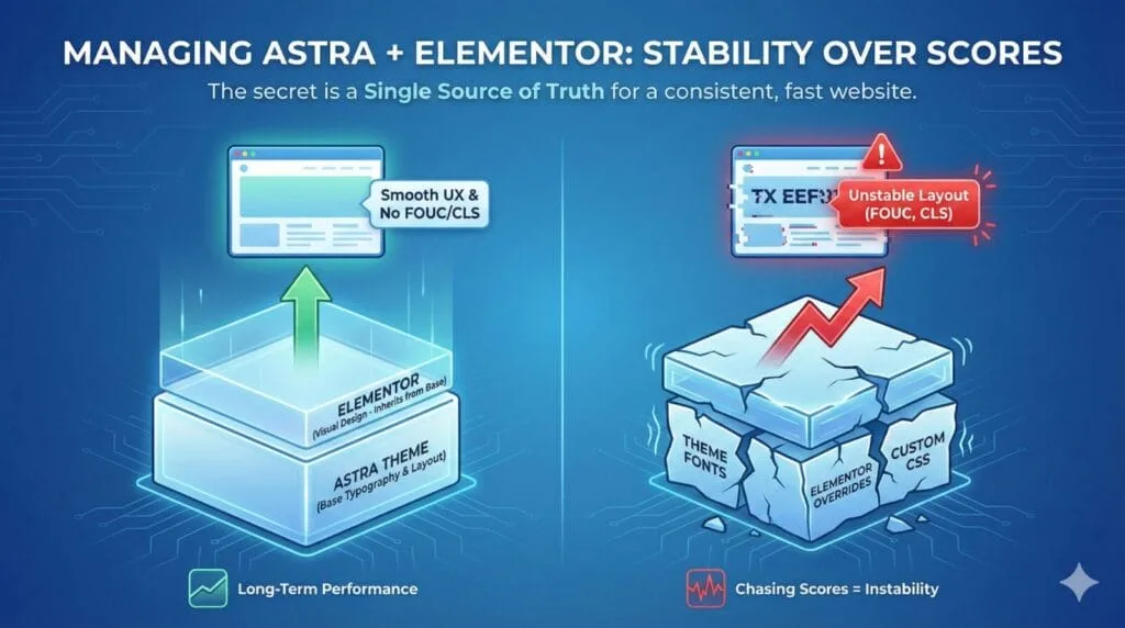 Best Astra Elementor Optimization: Fix FOUC & Layout Shifts