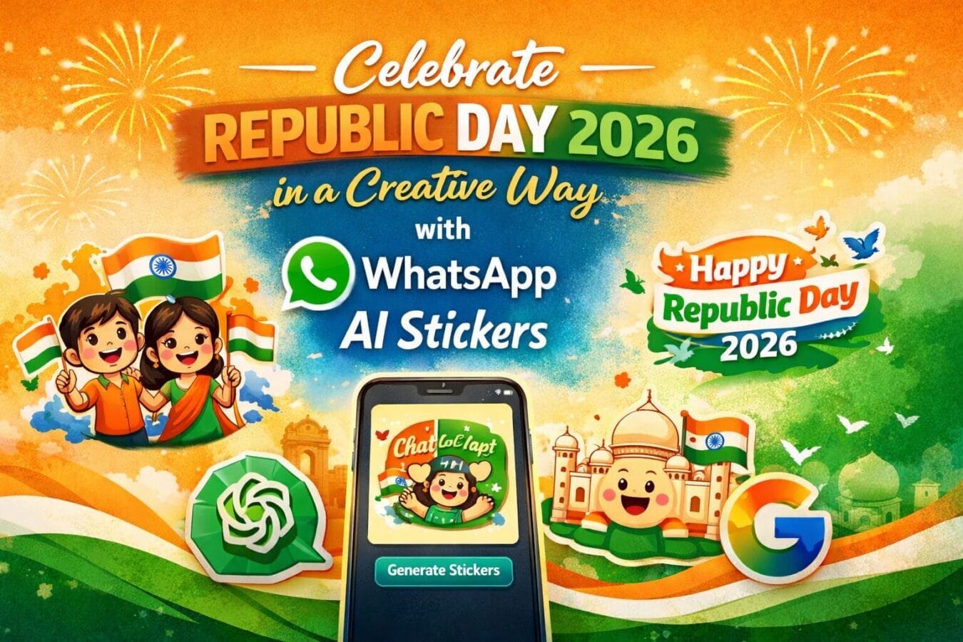 Celebrate Republic Day 2026 in a Creative Way with WhatsApp AI Stickers 1 WhatsApp AI Stickers: Create Custom Republic Day 2026 Stickers