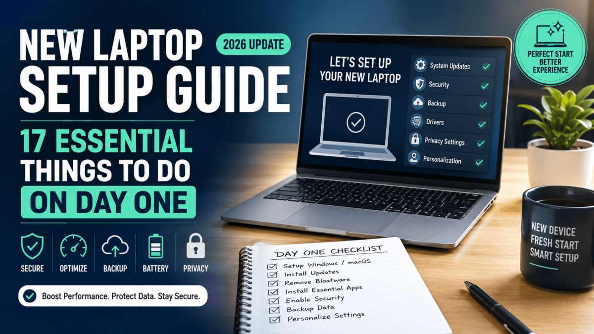 New Laptop Setup Guide: 14 Things to Do on Day One
