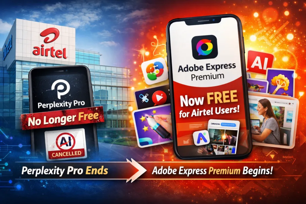 Airtel Free Subscription Ends: Perplexity AI Pro Quietly Removed, Adobe Express Steps In 1 Airtel Perplexity Pro Offer Ends – Adobe Express Replaces It