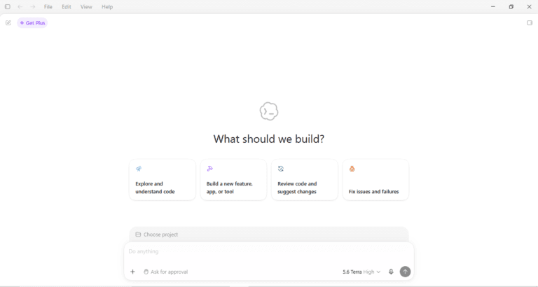 Screenshot: ChatGPT Codex desktop app