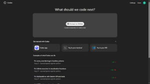 codex app interface screenshot