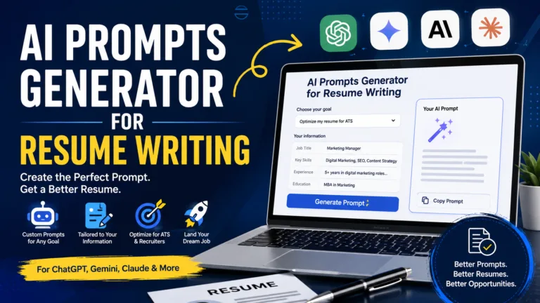 AI Prompts Generator for Resume Writing & Generarting | Free Tool