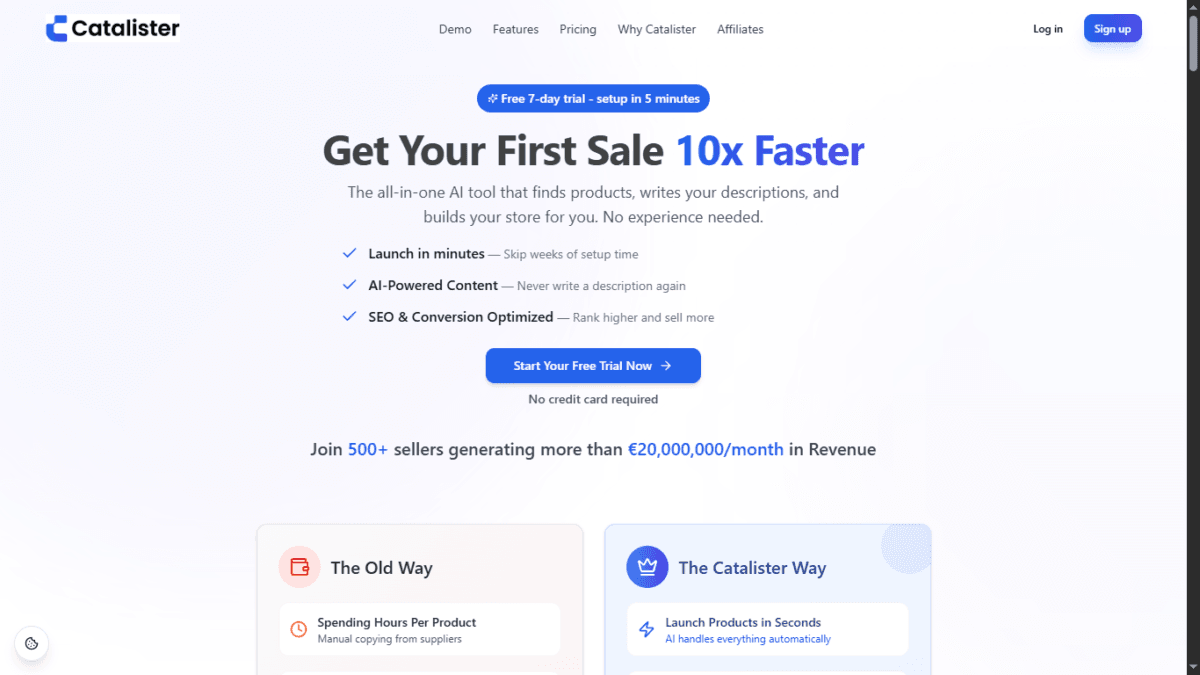 catalister Home page