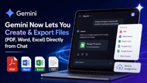create and export files directly from the chat