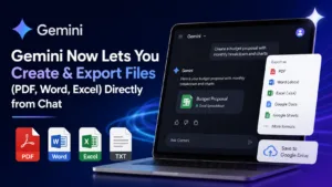 create and export files directly from the chat