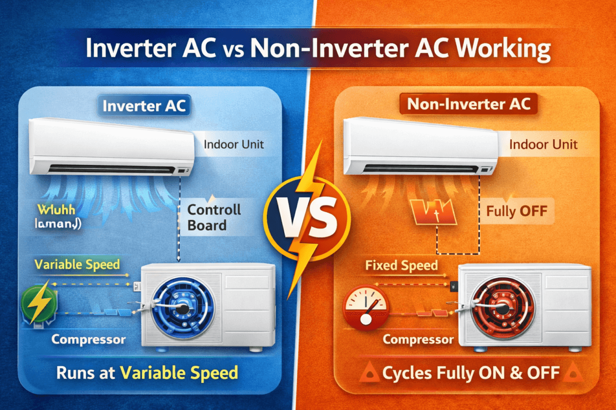 Inverter ac vs Non Inverter AC: Difference