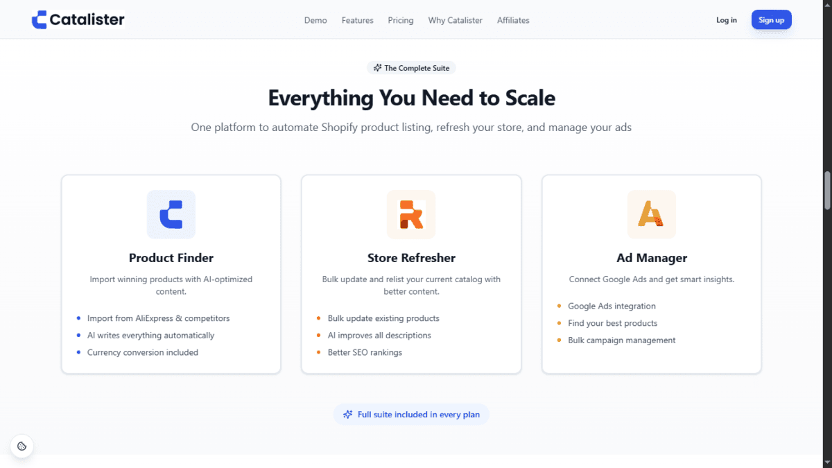 Catalister AI features overview