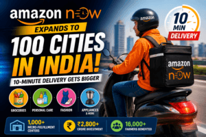 Amazon Now Expands to 100 Cities: 10-Min Delivery Race Heats Up