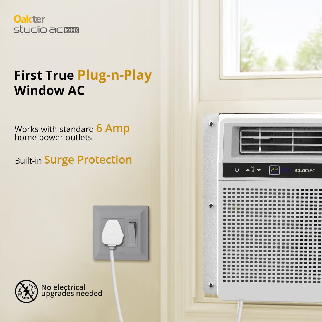 Oakter Studio 0.5 Ton AC features