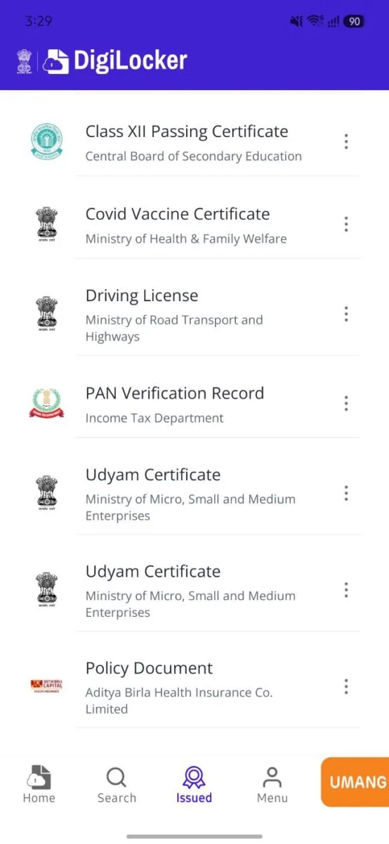 My fetched documents