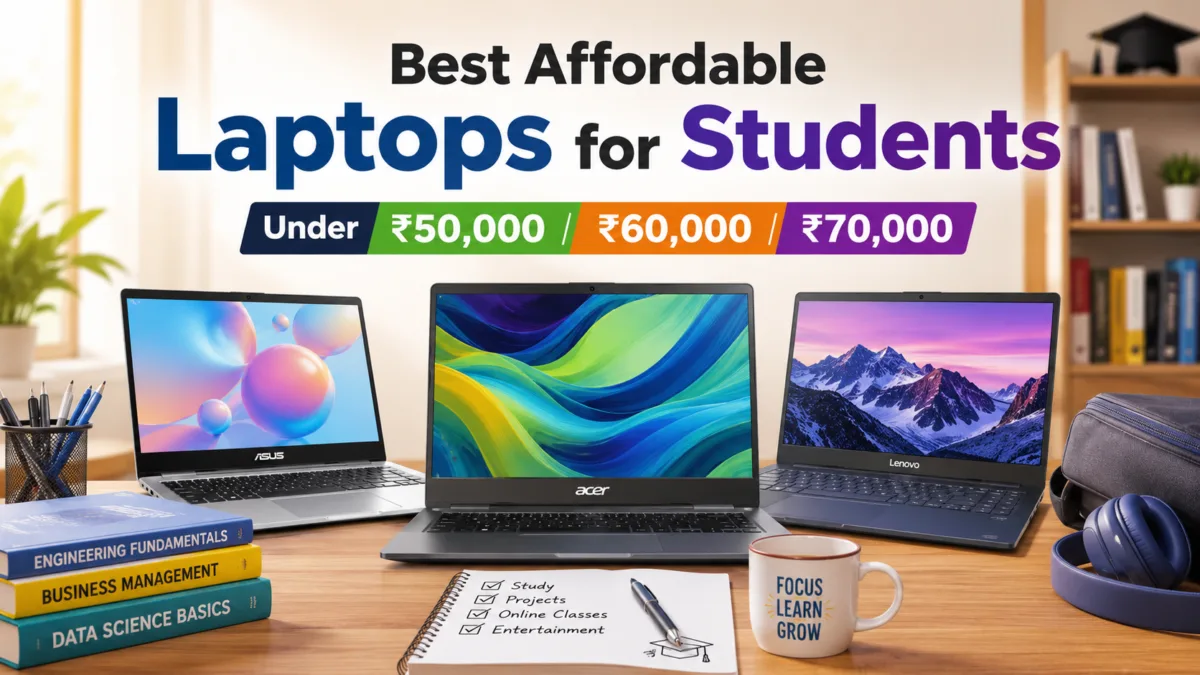 Best Affordable Laptops for Students Under ₹50,000 / ₹60,000 / ₹70,000 (July 2026) 1 Best Affordable Laptops for Students Under ₹50K/60K/70K