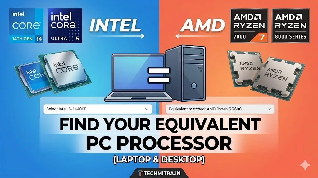Intel vs AMD Processor Finder – Compare CPUs & Find Equivalents (Free Tool) 1 Intel vs AMD Processor Finder : Find Equivalent PC CPUs
