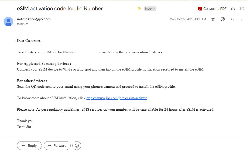 What is eSIM and How to Activate It in India (Jio, Airtel, Vi) — 2026 Guide 3 Email 2 Jio E sim