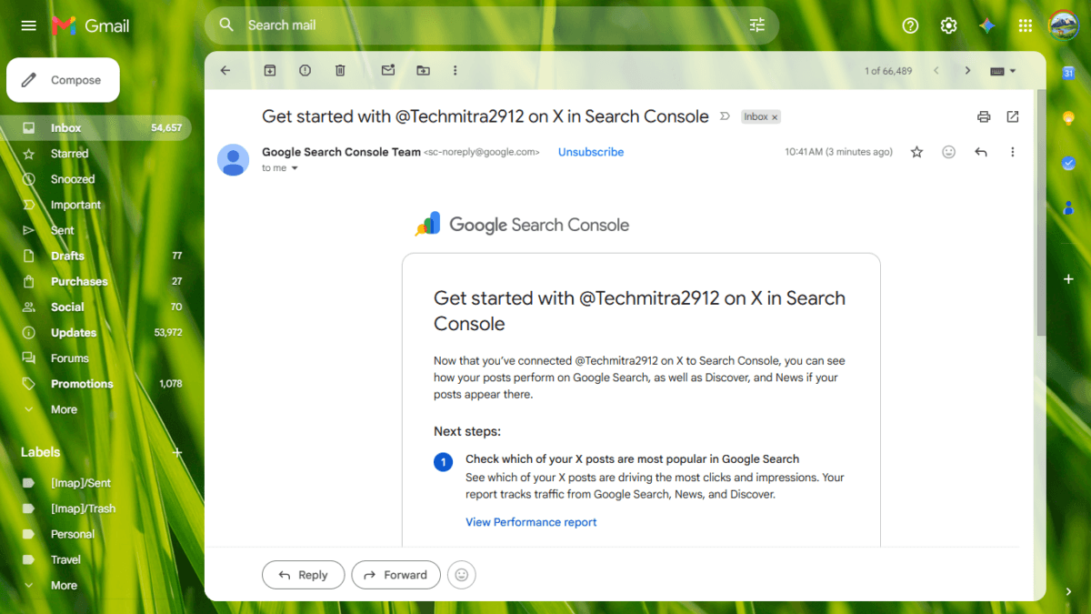 Social Channels in Search Console: How Google's Platform Properties Actually Work (I Connected My X Account) 7 Image 8 Confirmation email also recieved from google