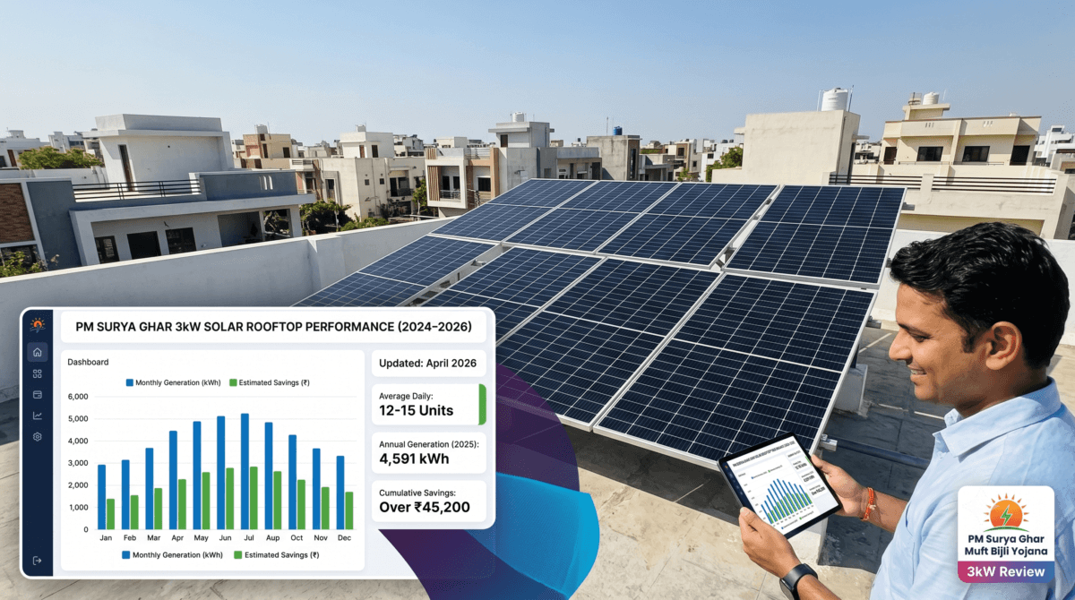 PM Surya Ghar 3kW Solar Rooftop Plant Review : 2 Years Real Data