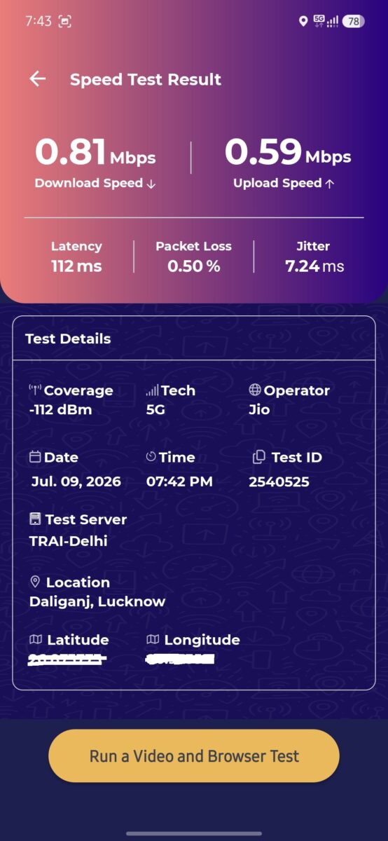 TRAI MySpeed App: I Tested the Revamped Version in Lucknow — Here's What Full Signal Bars Won't Tell You 5 Screenshot 20260709 194309 TRAI MySpeed 1