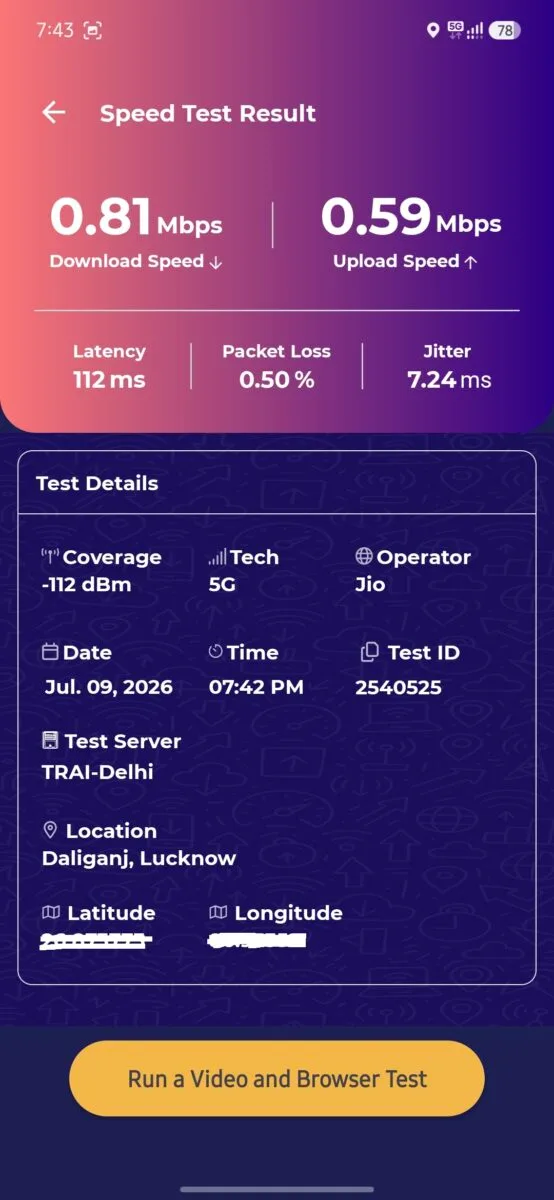 TRAI MySpeed App: I Tested the Revamped Version in Lucknow — Here's What Full Signal Bars Won't Tell You 5 Screenshot 20260709 194309 TRAI MySpeed 1