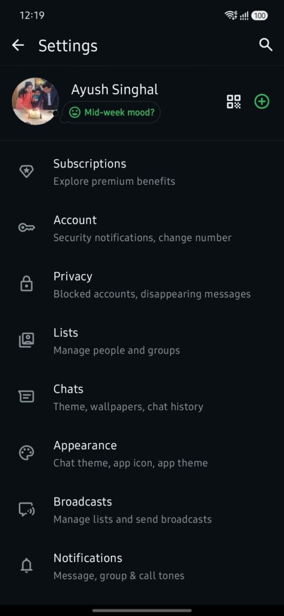 Is WhatsApp Plus Subscription Worth Your Money? A Deep Dive into New Premium Subscription 2 Subscription Tab shown In settings