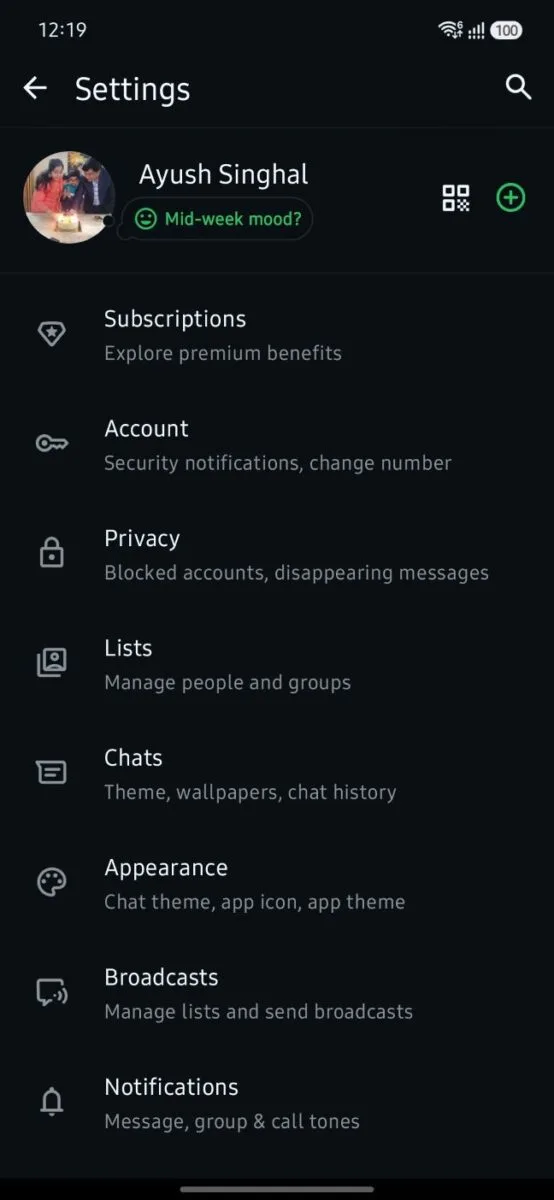 Is WhatsApp Plus Subscription Worth Your Money? A Deep Dive into New Premium Subscription 2 Subscription Tab shown In settings