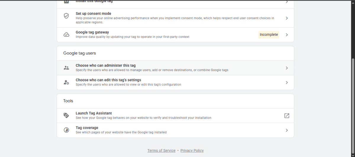 Google Tag and Tag Manager Just Got a Major Update — Here's What I Found on My Own Account 6 Google Tag Manager Admin tab Tools section showing Launch Tag Assistant and Tag coverage options