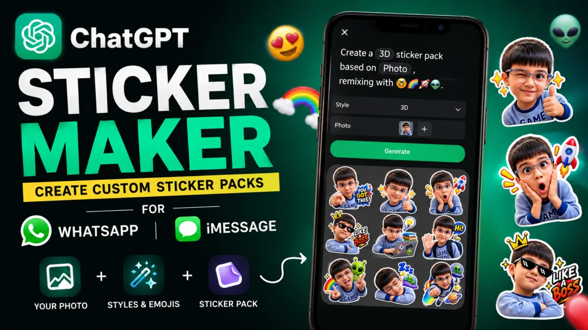 ChatGPT Sticker Generator : How to Create Custom WhatsApp and iMessage Stickers (Tested) 1 ChatGPT Sticker Generator: How to Create Custom Stickers (Tested)