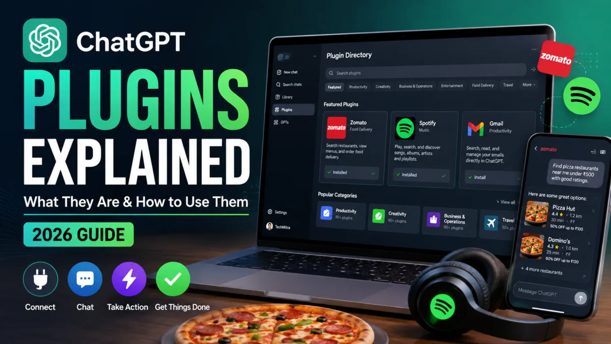 I Tested ChatGPT Plugins with Zomato and Spotify — Here's What They Can Actually Do 1 ChatGPT Plugins 2026 Guide: Real Zomato & Spotify Test