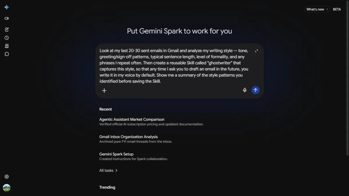 Screenshot of test 3