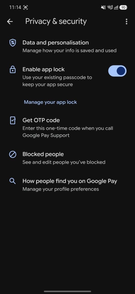 Ask Google Pay: Google Pay's New AI Assistant Explained (How to Enable It, What It Can and Can't Do) 2 Step - 3 Screenshot - Privacy & Security Settings