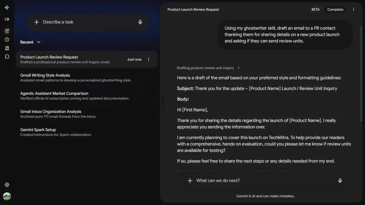 Screenshot Of Ghostwriter prompt