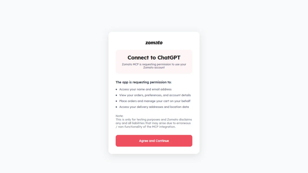 I Tested ChatGPT Plugins with Zomato and Spotify — Here's What They Can Actually Do 4 Zomato Consent screen when click installed
