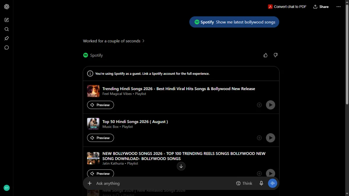 I Tested ChatGPT Plugins with Zomato and Spotify — Here's What They Can Actually Do 7 Chatgpt spotify prompt