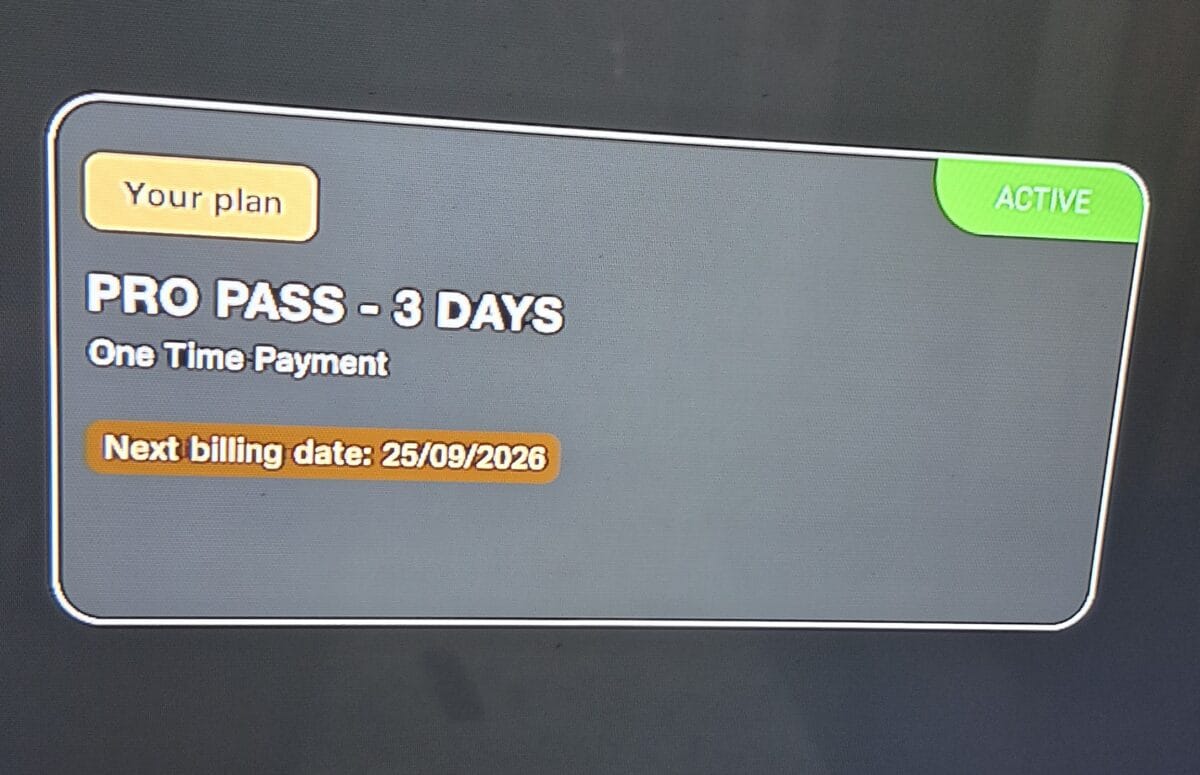 Jio Cloud Gaming Review: I Tested It on Mobile, TV and a 4GB RAM PC — Here's the Honest Truth 6 Image taken from tv After logging out and back in with my Jio number, the Pro Pass finally showed as Active on the TV.