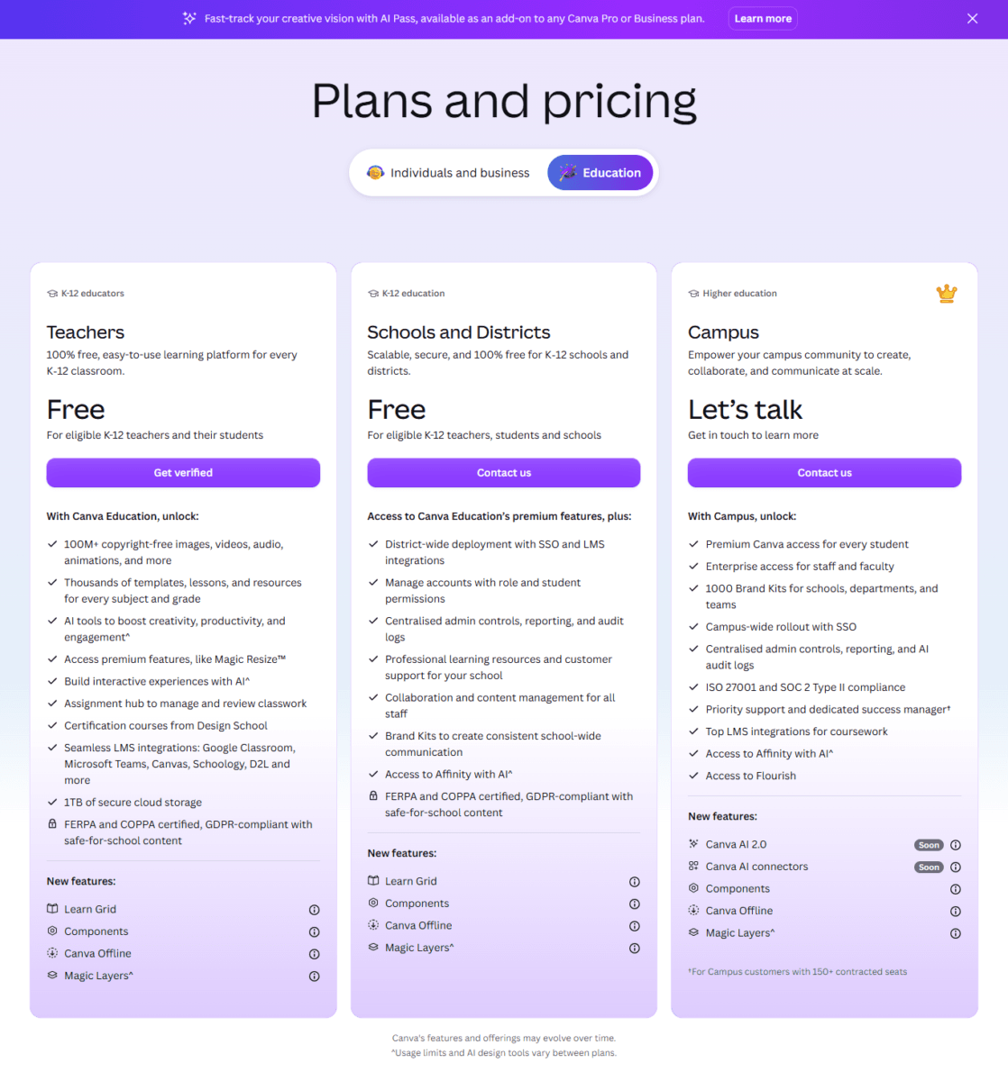 Canva Explained: Features, Pricing, and How It Compares to Google Workspace and MS Office (2026) 5 Canva Education plans - India